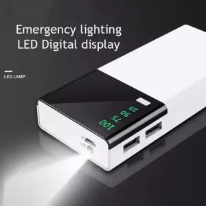 Baterie externa 20000mAh Fast Charge cu 2 porturi USB Alb