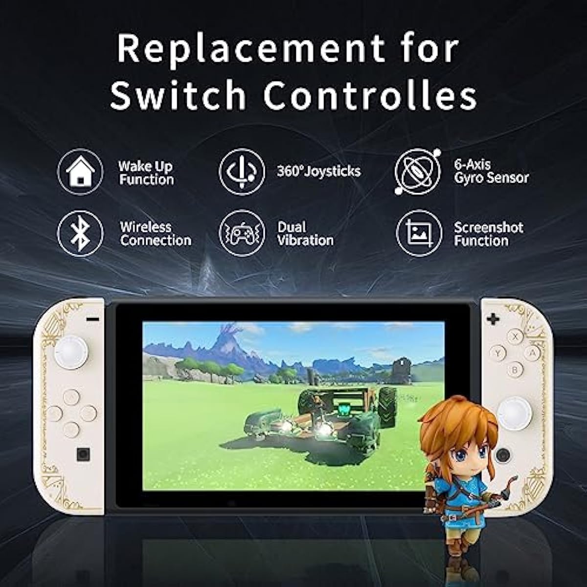 Controller JOYCON pentru Nintendo Switch Zelda Tears of the Kingdom Alb