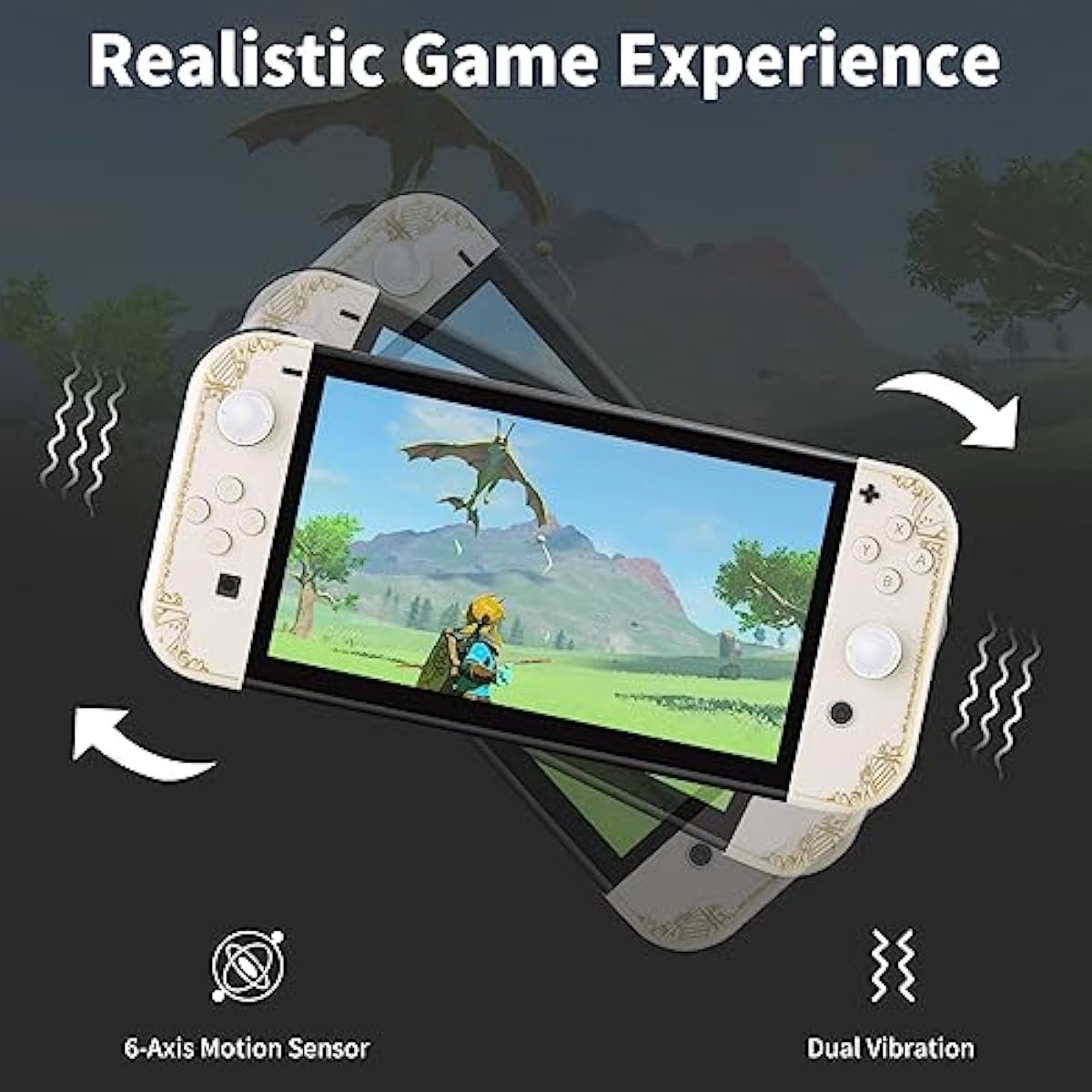 Controller JOYCON pentru Nintendo Switch Zelda Tears of the Kingdom Alb