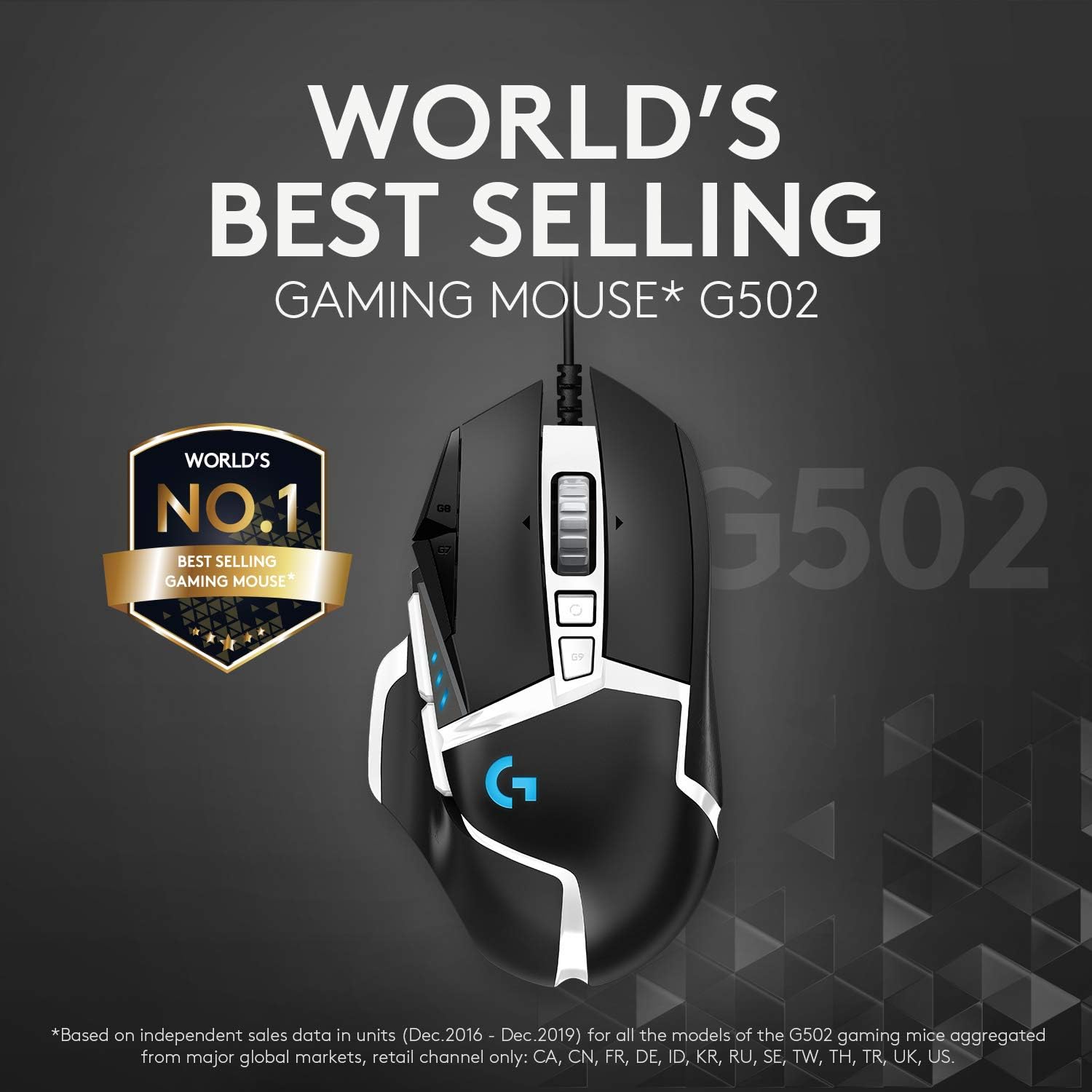 Mouse de gaming Logitech G502 Hero SE RGB 16000 DPI, alb/negru