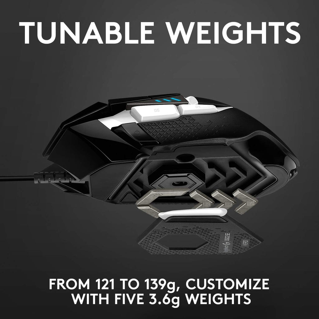 Mouse de gaming Logitech G502 Hero SE RGB 16000 DPI, alb/negru