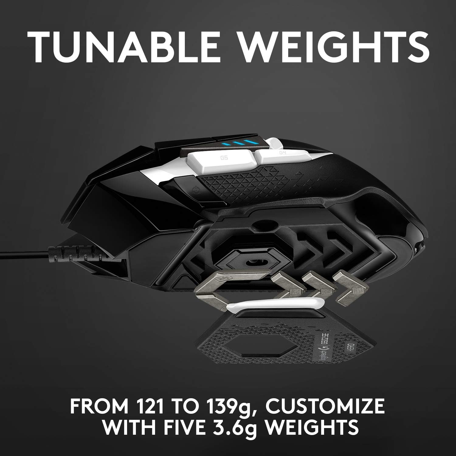 Mouse de gaming Logitech G502 Hero SE RGB 16000 DPI, alb/negru