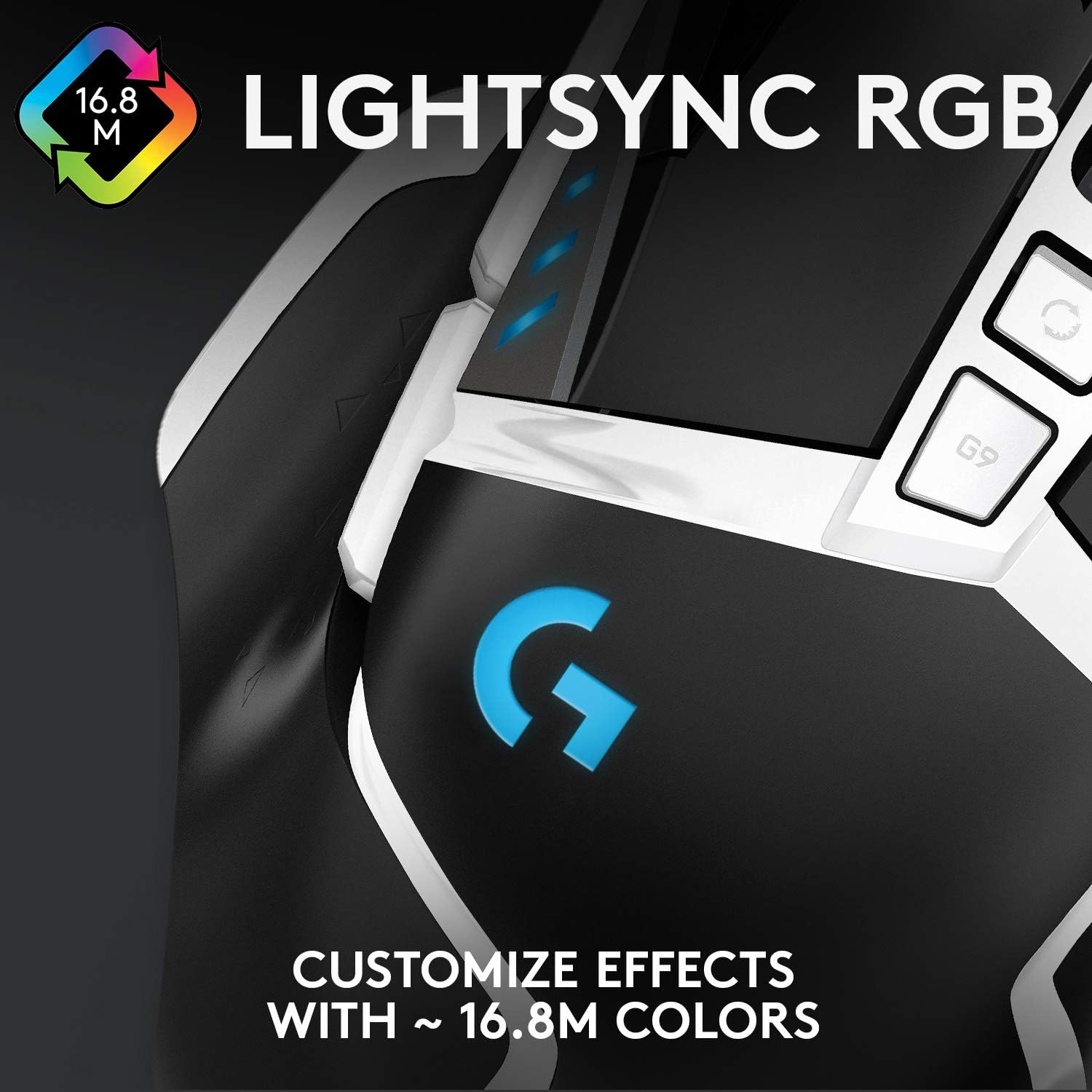Mouse de gaming Logitech G502 Hero SE RGB 16000 DPI, alb/negru