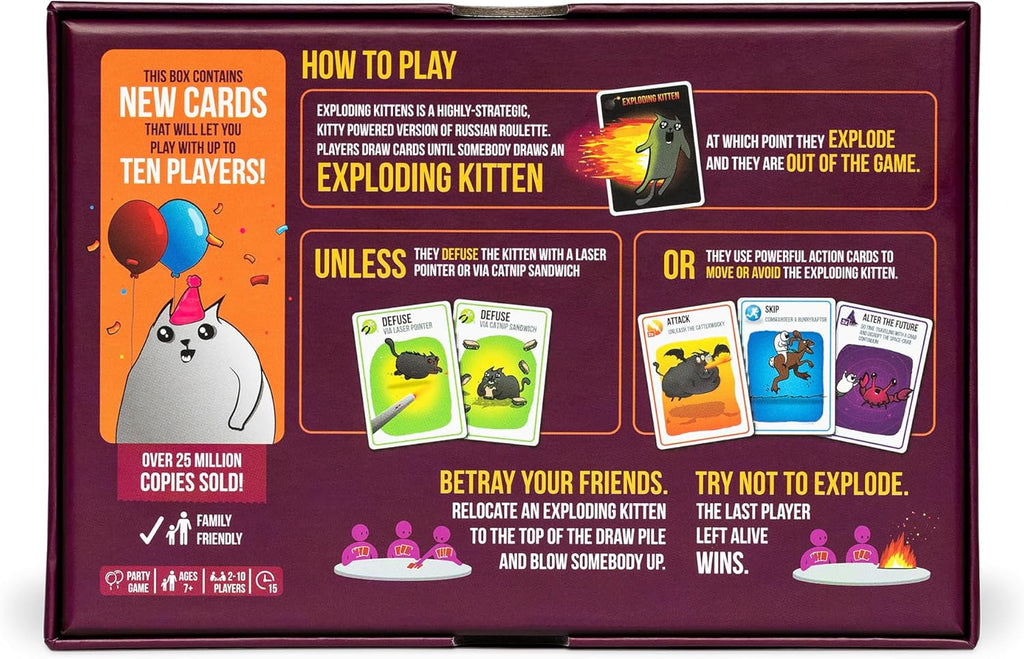 Joc de societate Exploding Kittens Party Pack, 2-10 jucatori, 7 ani
