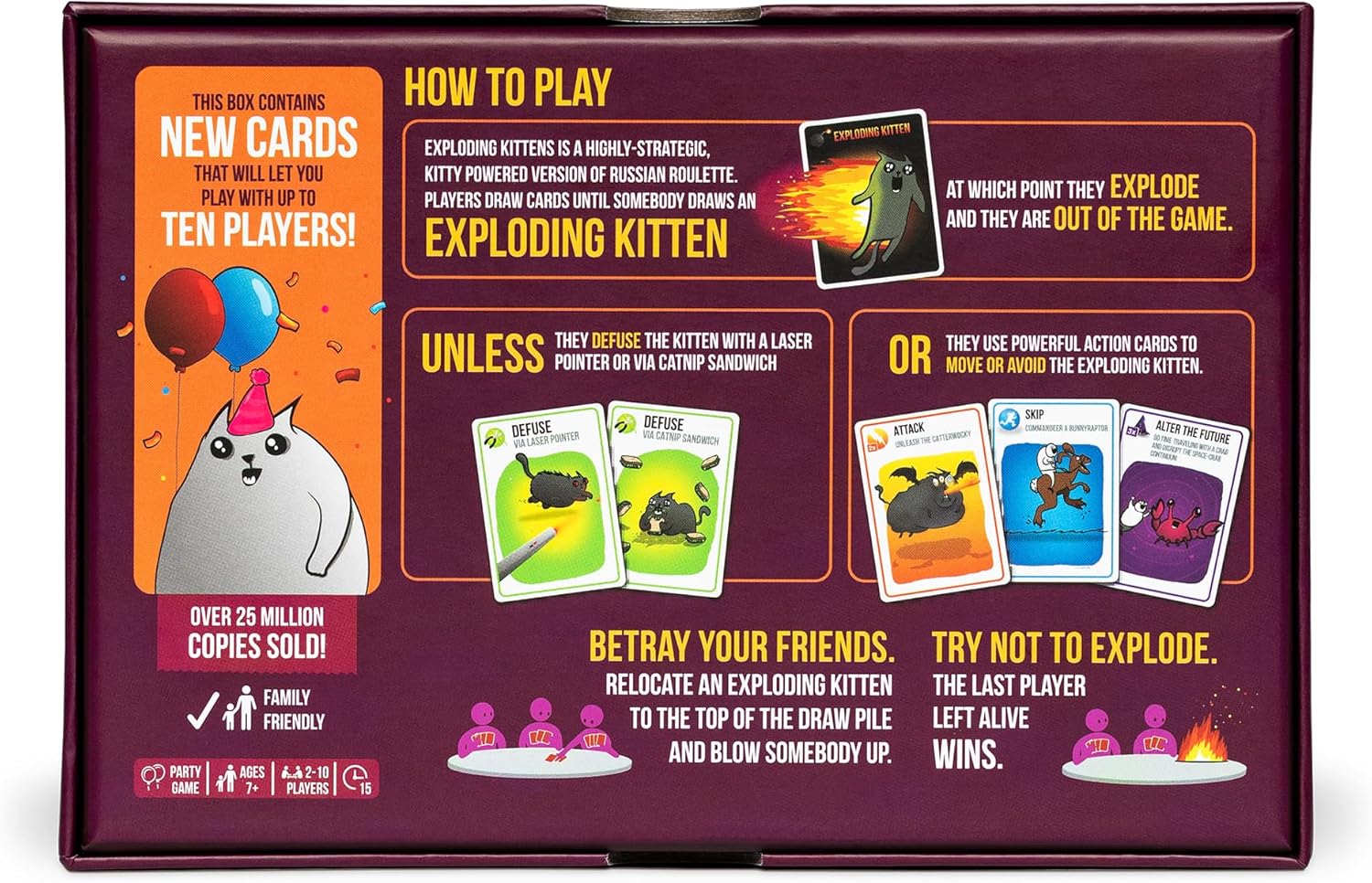 Joc de societate Exploding Kittens Party Pack, 2-10 jucatori, 7 ani