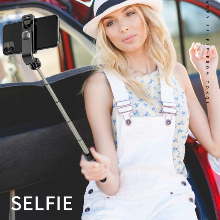 Trepied telescopic, Selfie Stick 90 cm cu telecomanda bluetooth