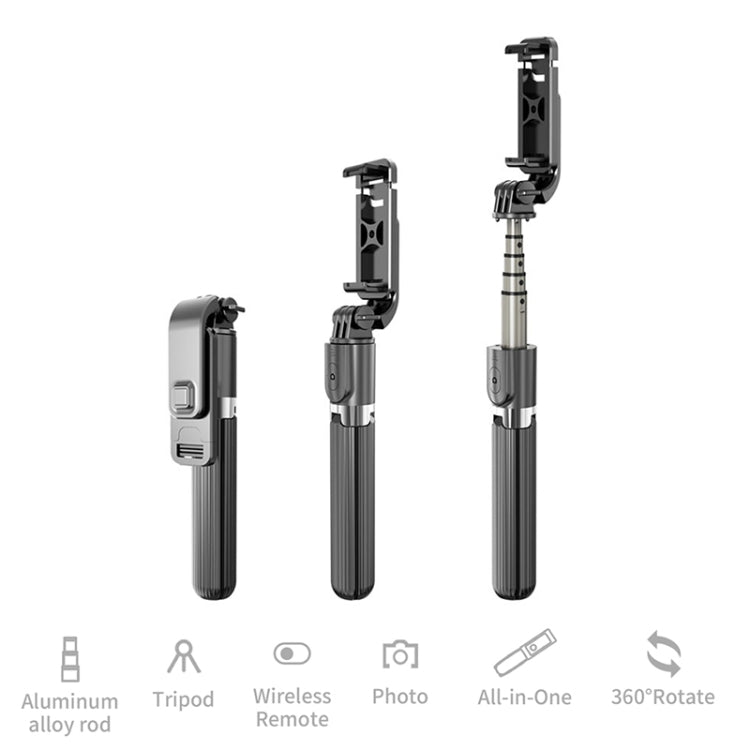 Trepied telescopic, Selfie Stick 90 cm cu telecomanda bluetooth
