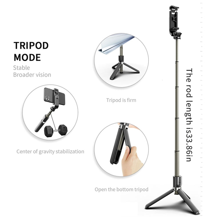 Trepied telescopic, Selfie Stick 90 cm cu telecomanda bluetooth